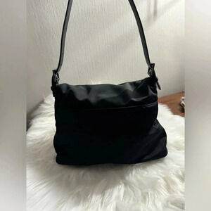 Coach 7424 Black Nylon/Leather Trim Handbag shoulder bag